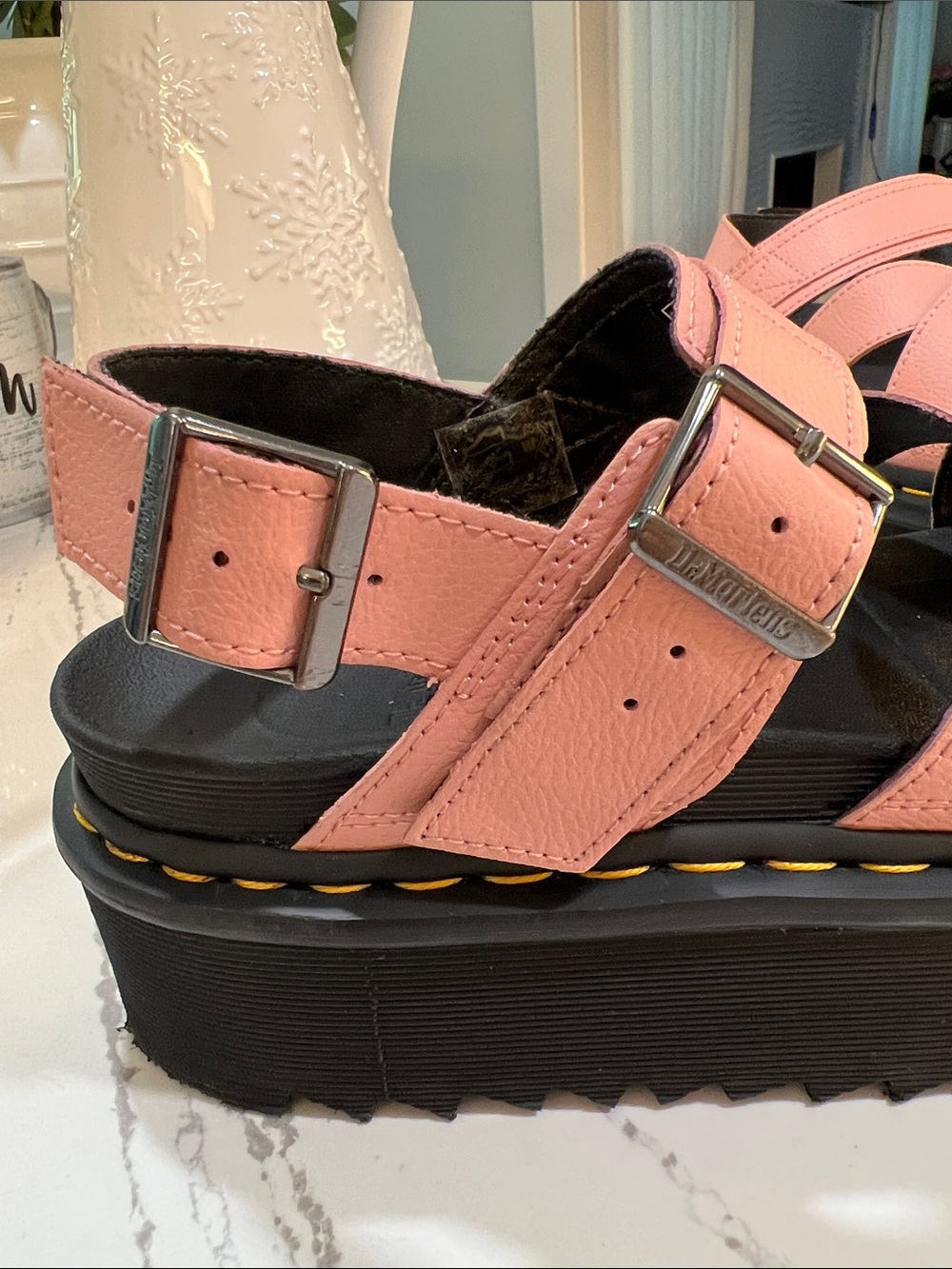 Dr. Martens Voss II Quad Pink Crisscross Platform Sandals size 9 - Picture 13 of 16